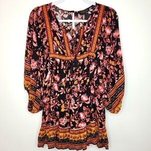 Rachel Zoe NWT Floral Boho Tunic Balloon Sleeves Flowy